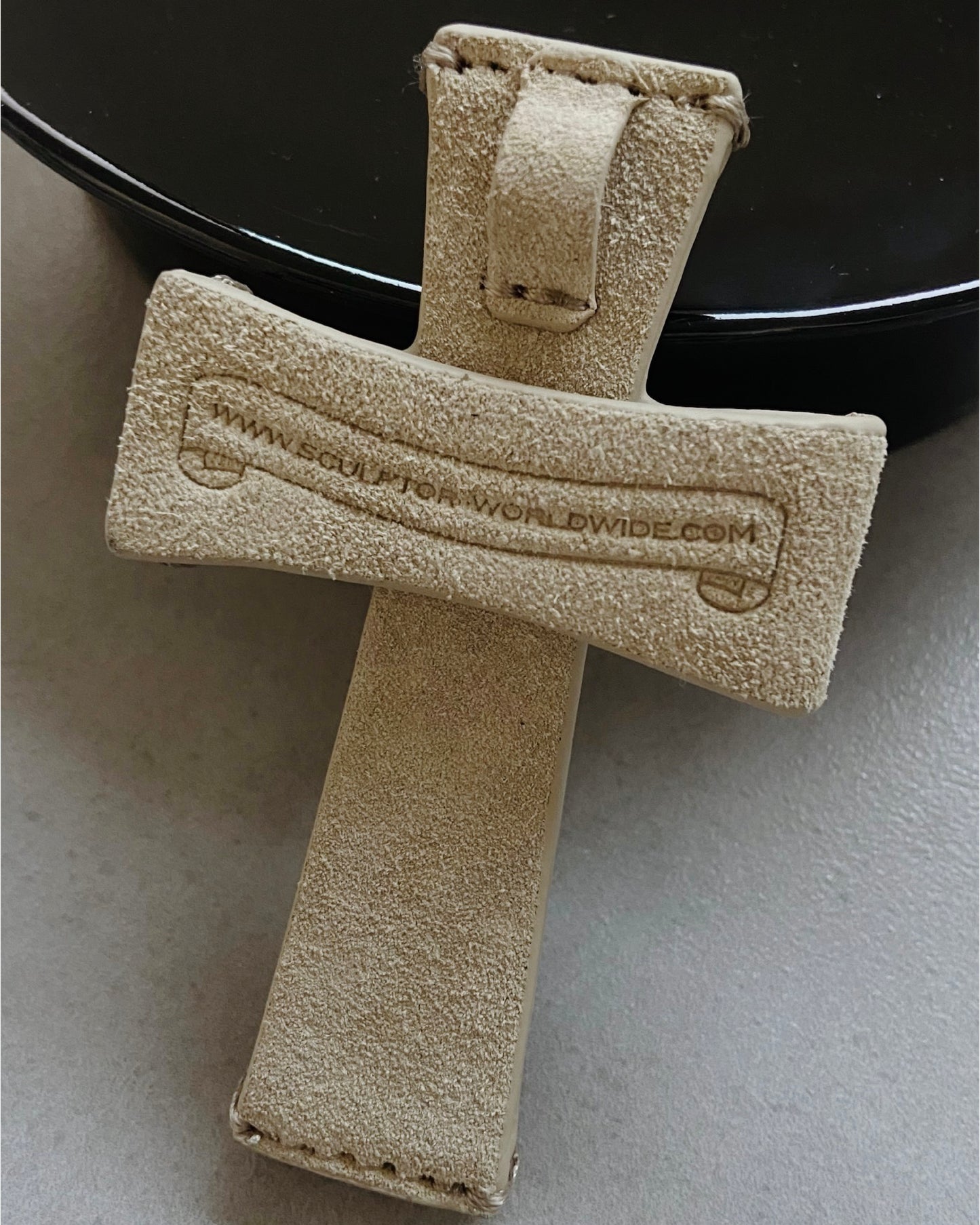 Cross Suede Strap Wallet - Raw