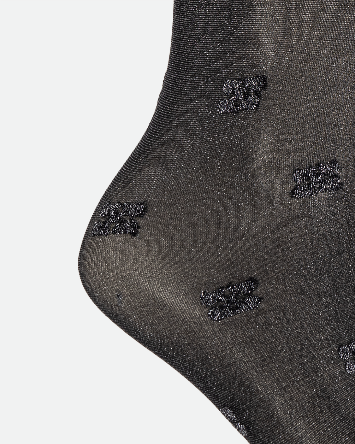 Glitter Butterfly Lace Socks - Black