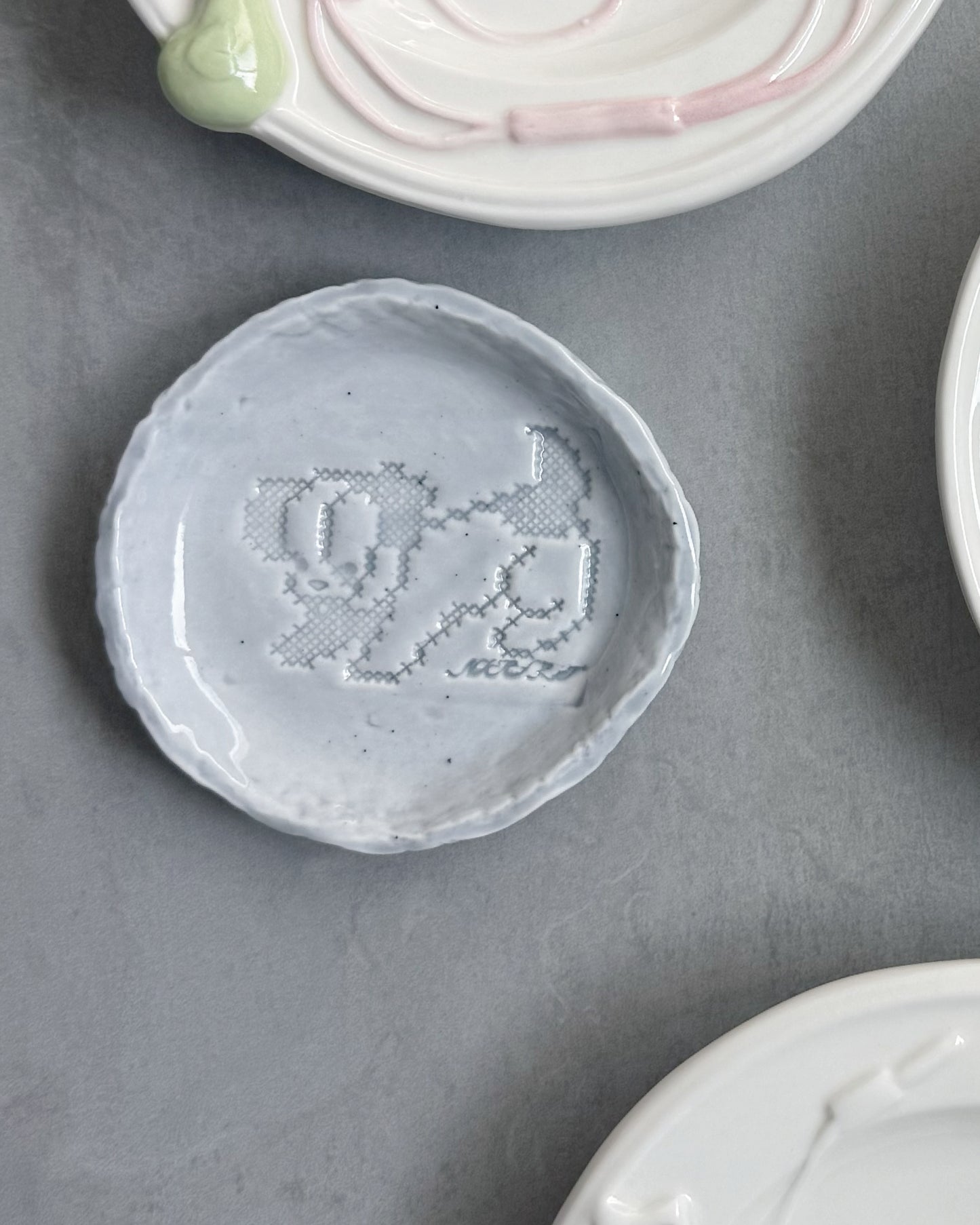 Croche Small Plate - Blue Puppy