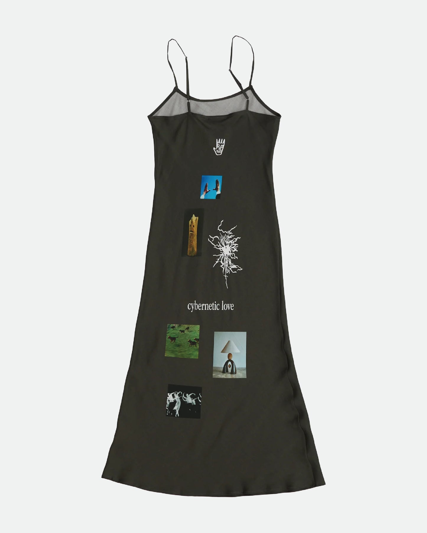 Mood Board Slip Dress - Charcoal