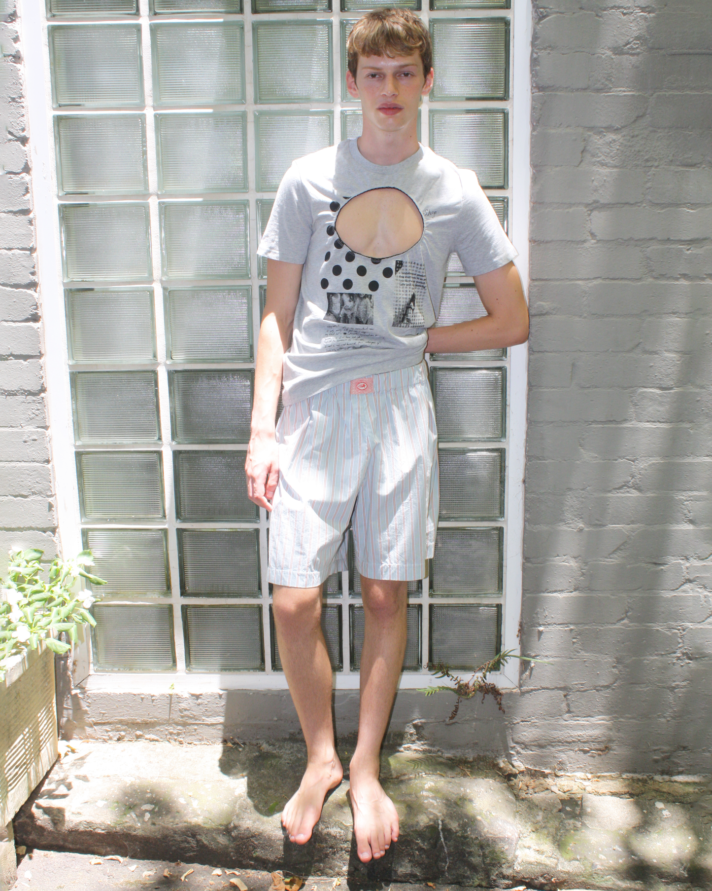 Logo Removal Baby Tee - Grey