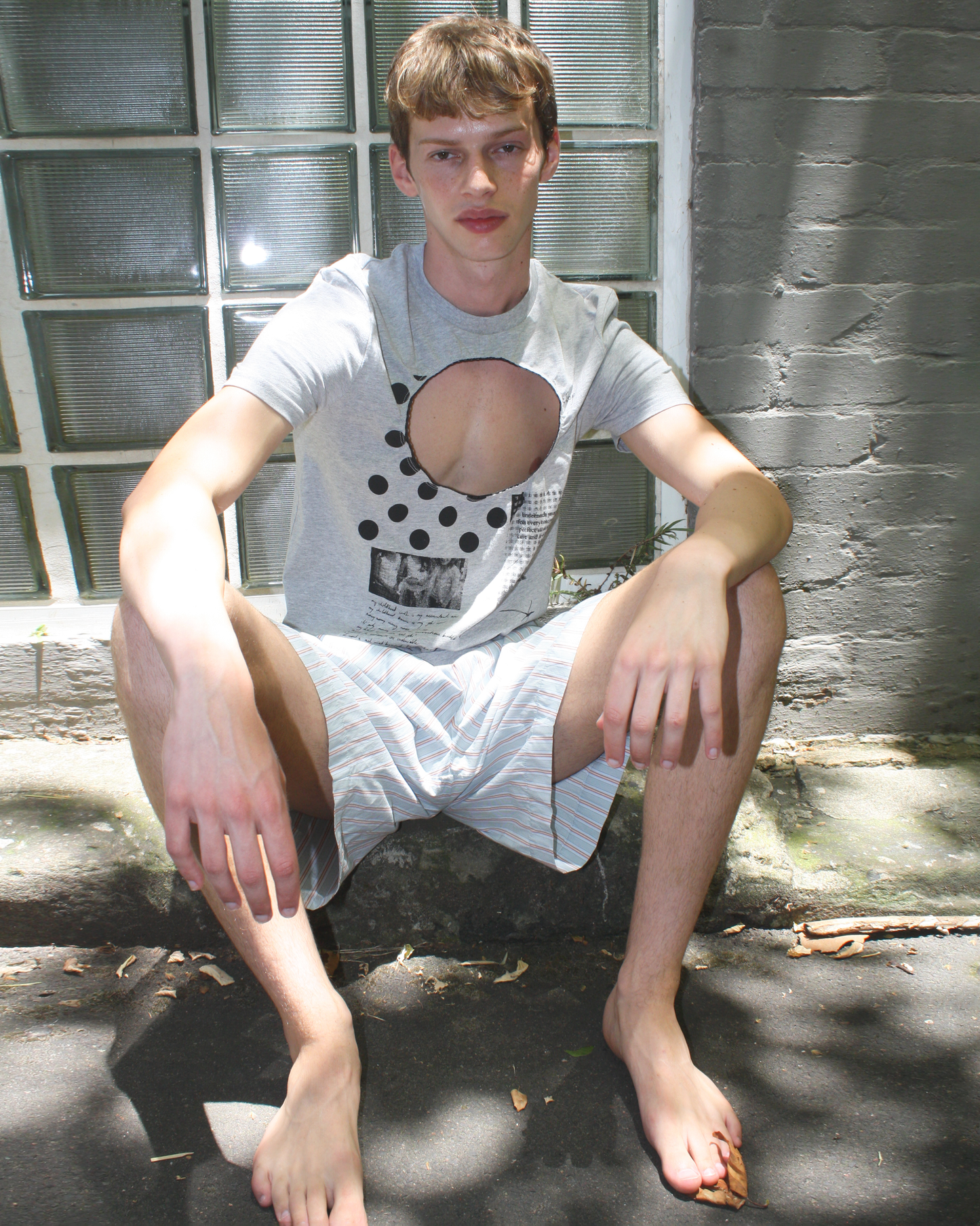 Logo Removal Baby Tee - Grey