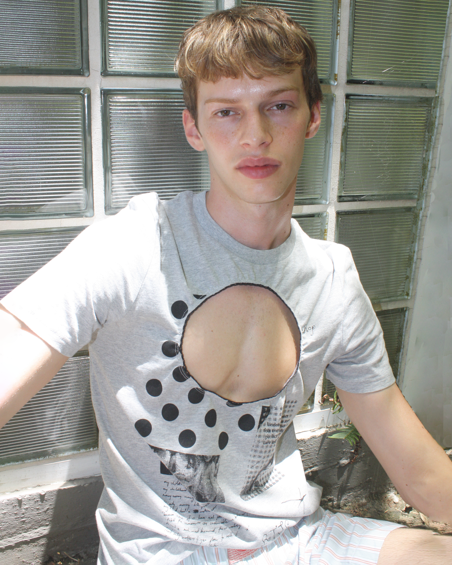 Logo Removal Baby Tee - Grey