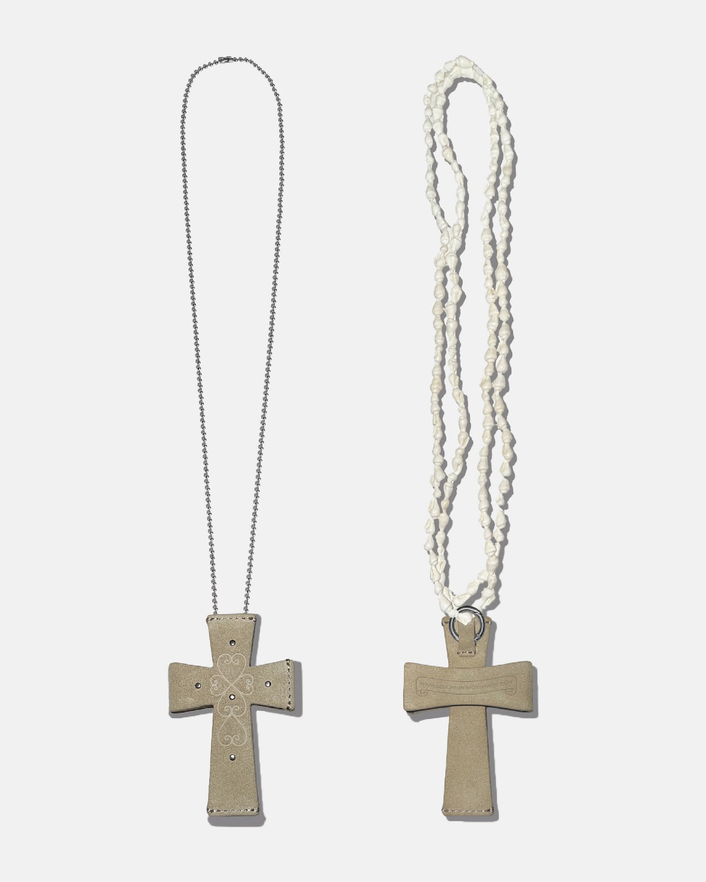 Cross Suede Strap Wallet - Raw