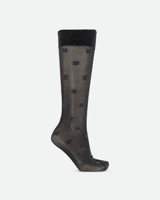 Glitter Butterfly Lace Socks - Black