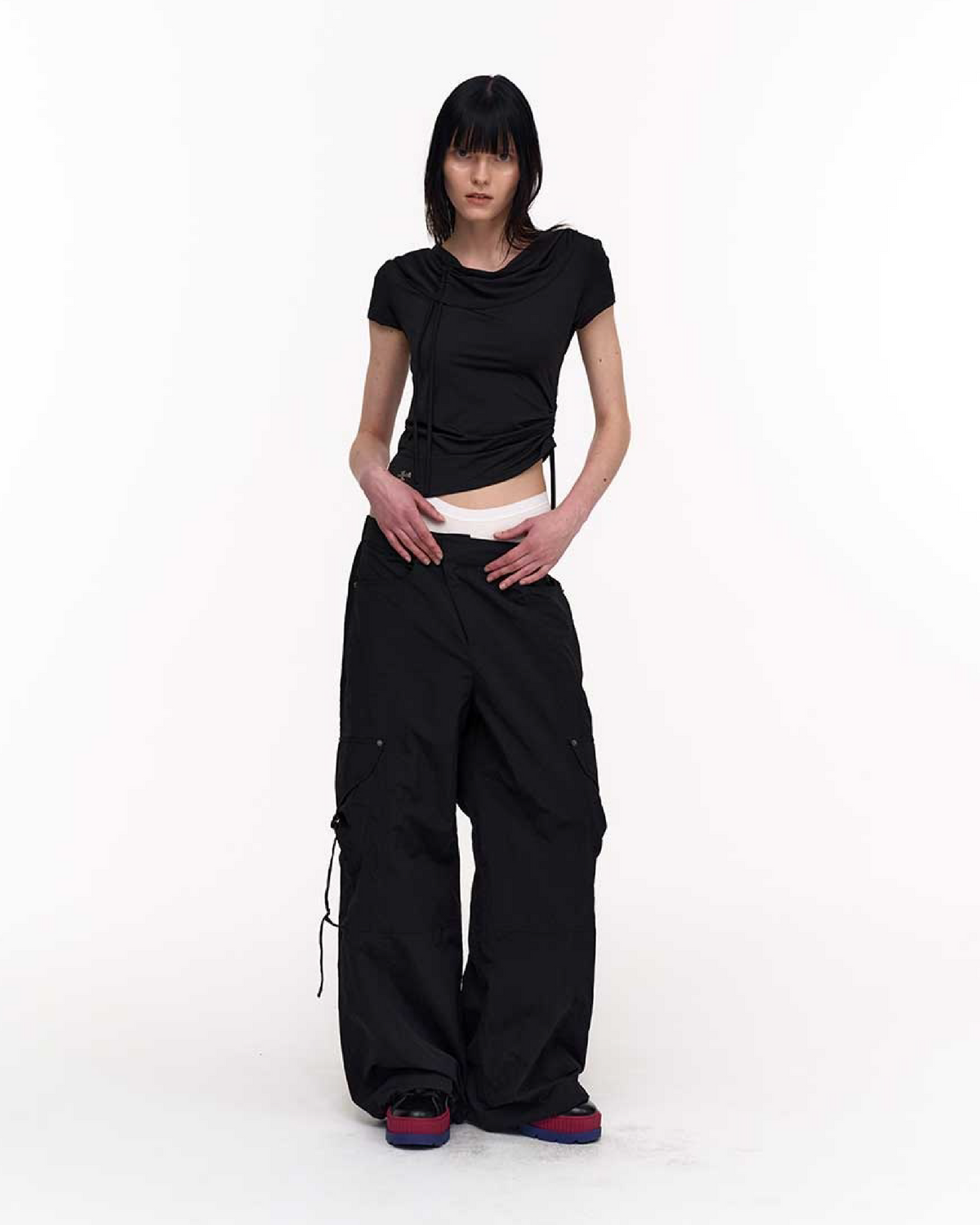 Valeria Hoodie Top - Black