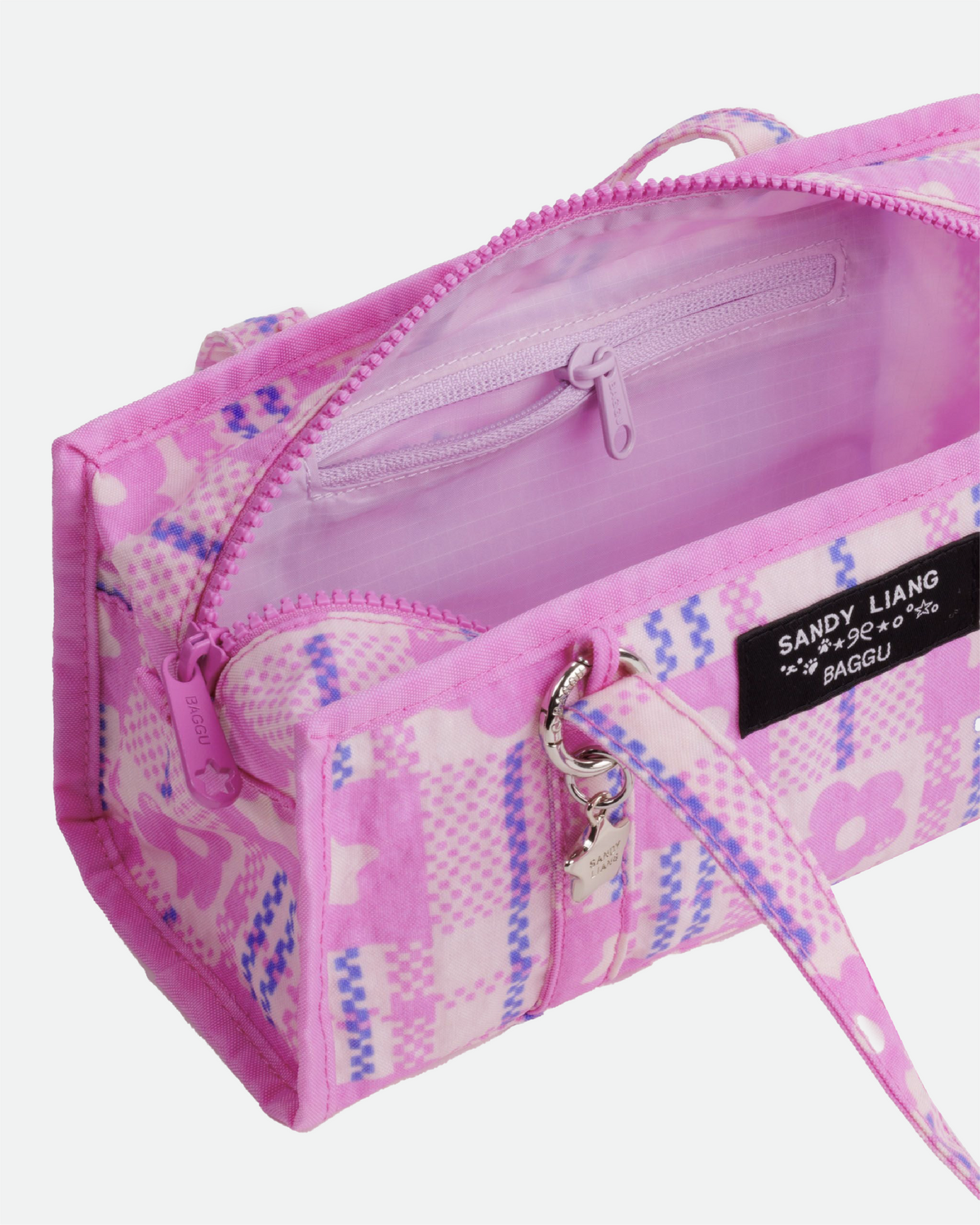 Mini Nylon Market Bag - Plaid Pink