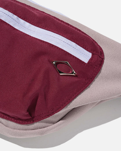 Rhombus Bum Bag - Beige Burgundy