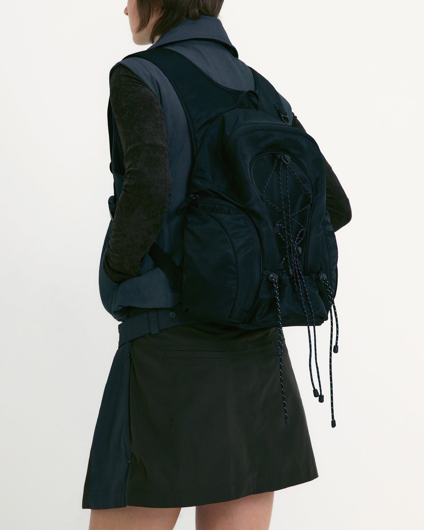 Mini String Backpack - Black