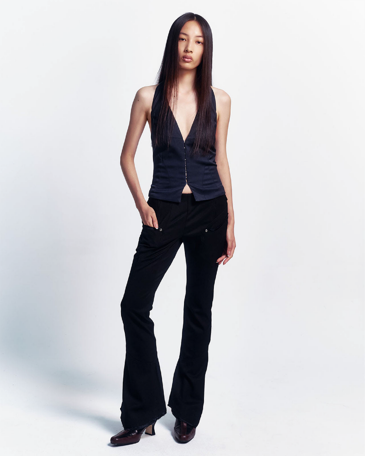 Contour Weave Pants - Black