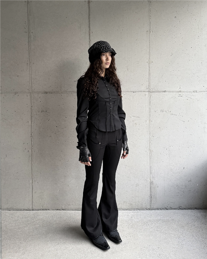 Contour Weave Pants - Black