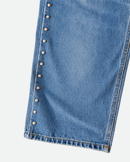 SS Studded Washed Jeans - Blue