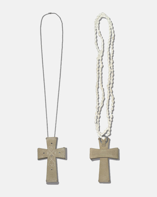 Cross Suede Strap Wallet - Raw