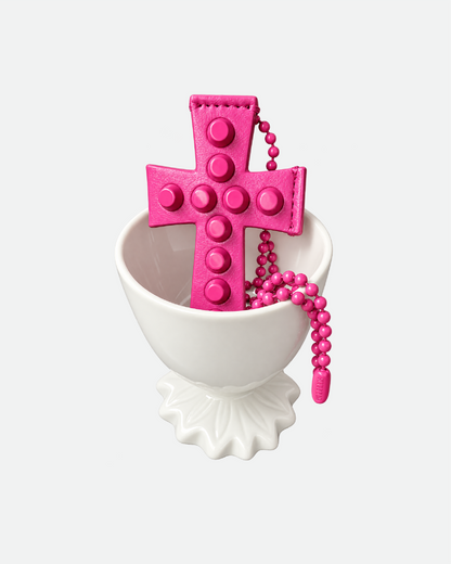 Cross Stud Strap Wallet - Pink