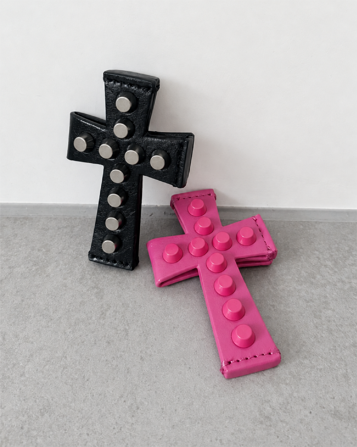 Cross Stud Strap Wallet - Pink