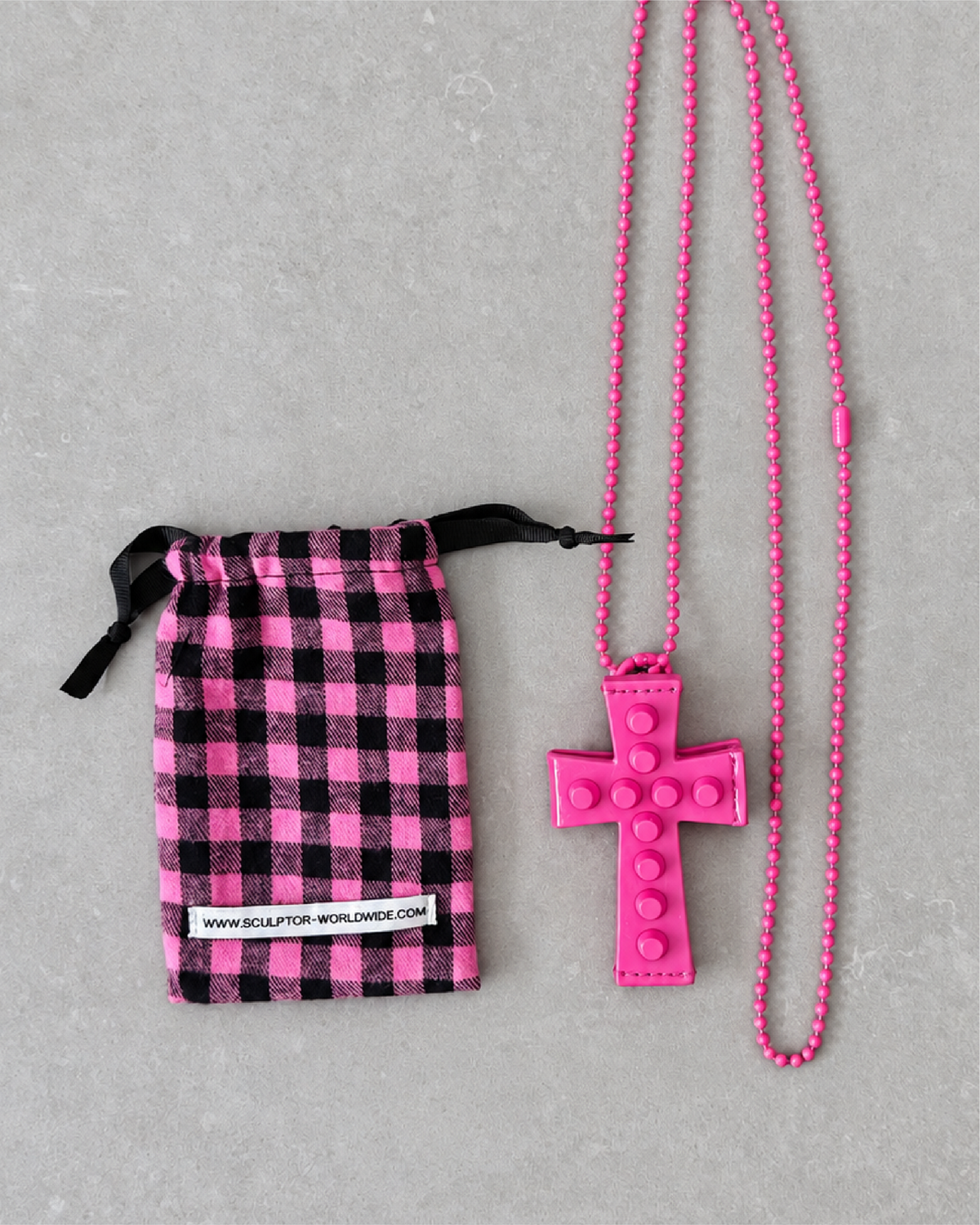 Cross Stud Strap Wallet - Pink