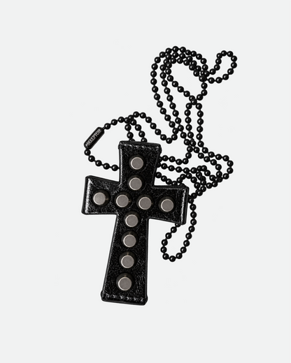 Cross Stud Strap Wallet - Black