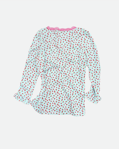 Little Strawberry Lace Top - Mint