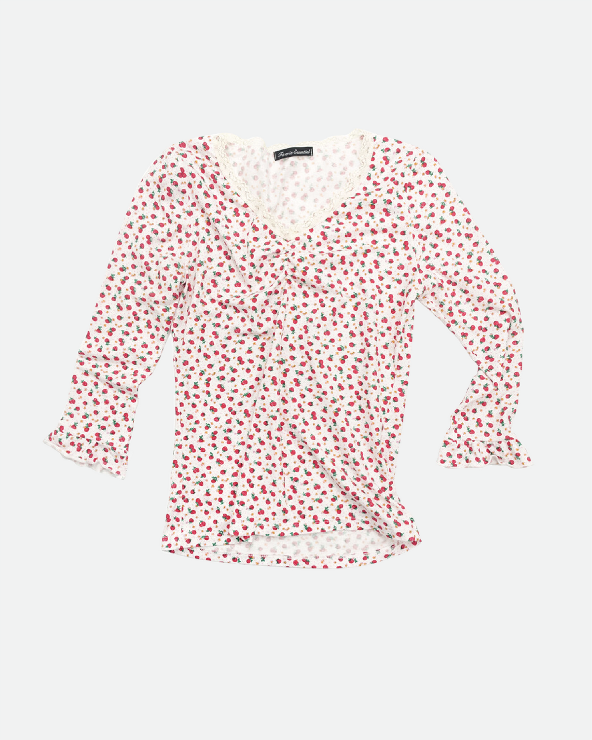 Little Strawberry Lace Top - Ivory