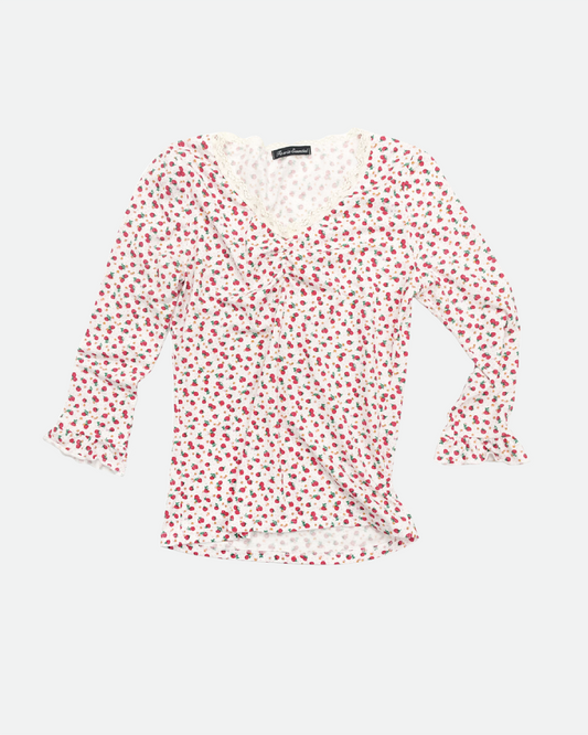 Little Strawberry Lace Top - Ivory