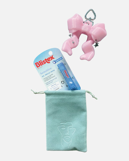 Ribbon Balm Keychain - Clear Pink