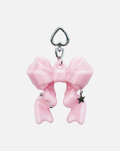 Ribbon Balm Keychain - Clear Pink