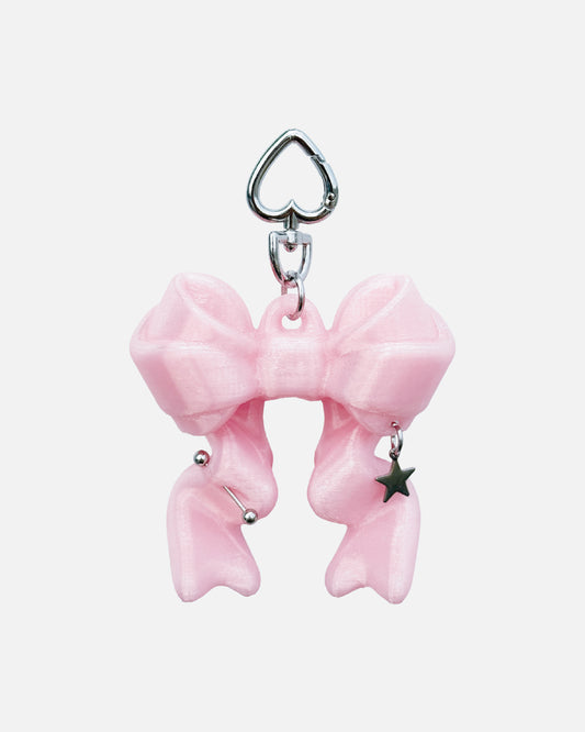 Ribbon Balm Keychain - Clear Pink
