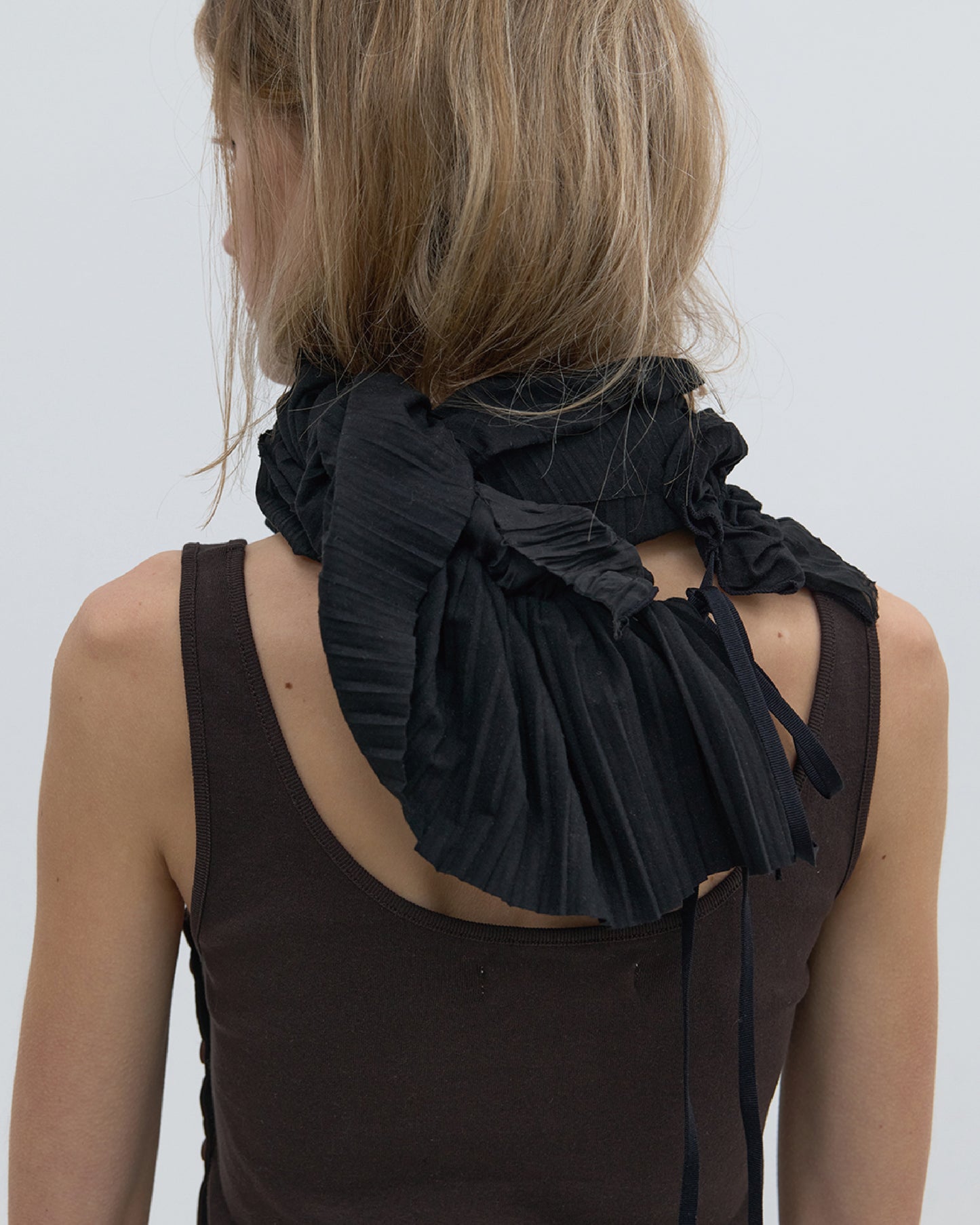 Side Button Detail Sleeveless Top - Dark Brown