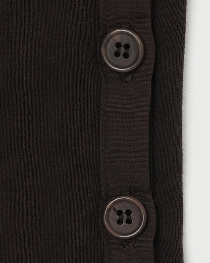 Side Button Detail Sleeveless Top - Dark Brown