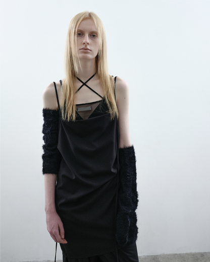 Backless Strap Dress - Black