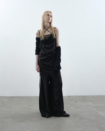 Backless Strap Dress - Black