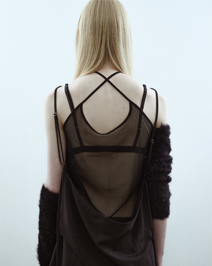 Backless Strap Dress - Black