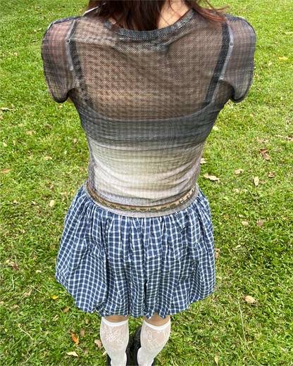 Dark Tartan Mesh Tee