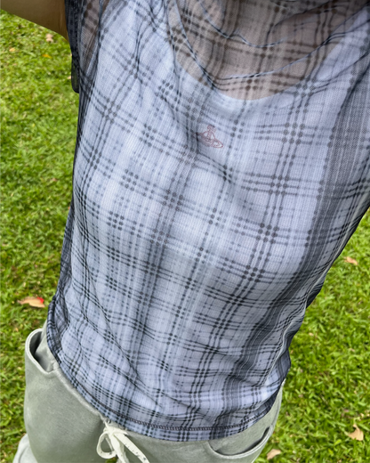 Silence Tartan Mesh Tee