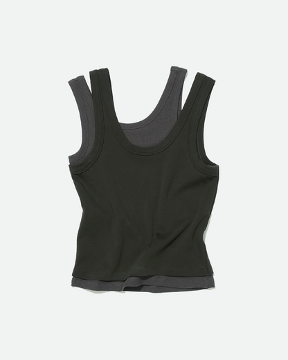 Overlay Sleeveless - Khaki Brown